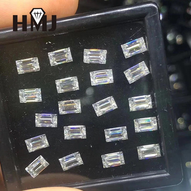 D White Baguette Diamond Cut Rectangle Loose Moissanite Stone VVS Color Jewelry - Image 3 of 4
