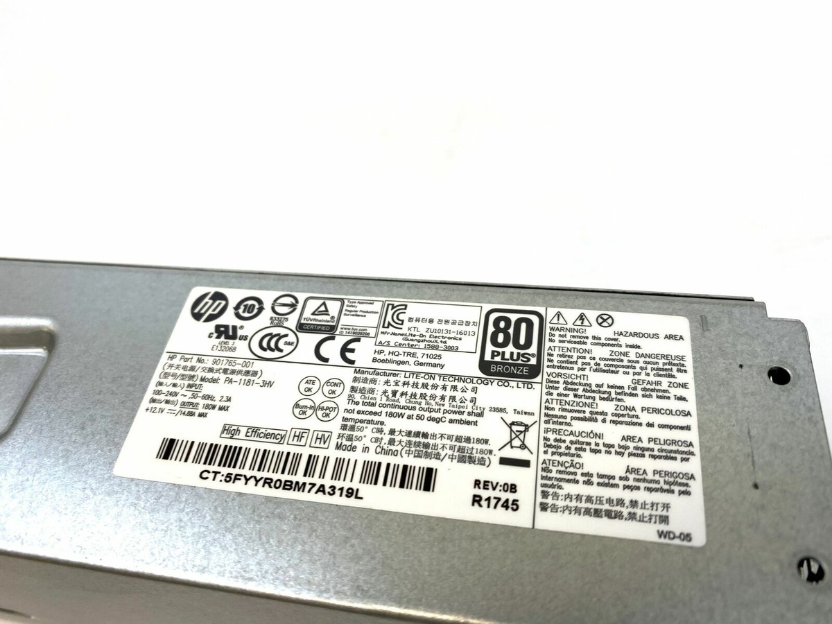 HP Prodesk 600 G3 SFF 180W Power Supply PA-1181-3HV 901765-001