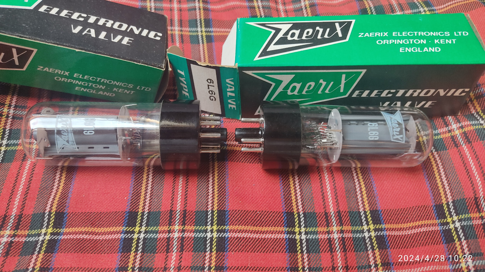Tube 6L6GC matched pair Zaerix NOS NIB lampes de puissance verre