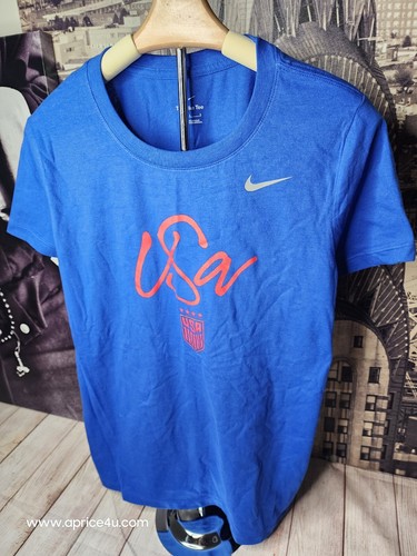 Nike Women's Sz M USA Soccer Core SS Game Royal Blue T-Shirt NWT - 第 1/4 張圖片