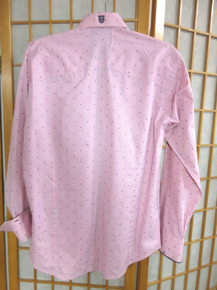 Bogosse Pink and White Check Button Up Long Sleeve Shirt SZ 2 (US SZ SMALL) EUC - Image 2 of 4