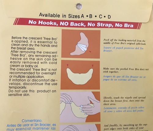 Free Bra Sin Bracier 3 Pairs No Hooks No Back No Strap No Bra Style T-500 Size C - Picture 5 of 8