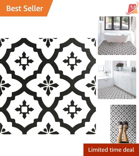 Peel & Stick Floor Tiles Vinyl 12x12in Water Resistant Easy Install for Home
