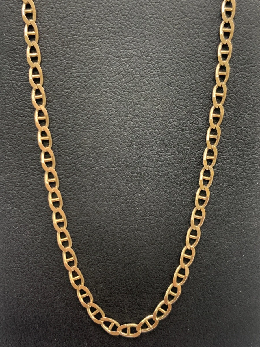 9ct 9k Yellow Gold Italian Anchor Mariner Link Chain Necklace 5.2 Grams 53cm New