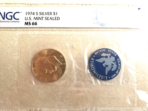 MS66 1974-D NGC EISENHOWER DOLLAR U.S. Mint SEALED MS-66
