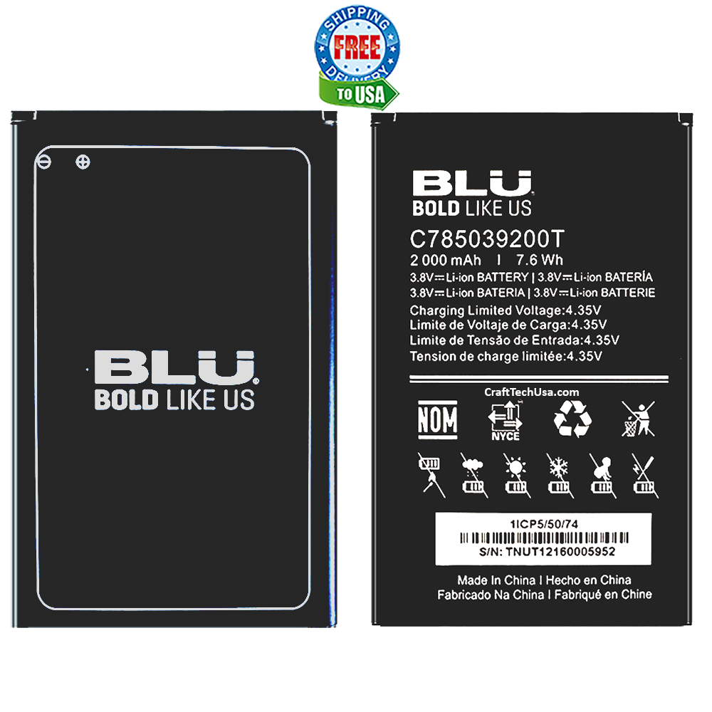 BLU Challenge the lowest price of Japan ☆ Battery Original OEM C785039200T D090u Dash M2 shipfree for D090