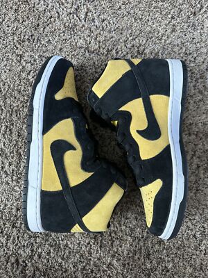 Size 10.5- Nike SB Dunk High Black/Varsity Maize Reverse