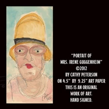 Portrait Mrs Irene Guggenheim 2012 C Peterson Watercolor Painting A Caricature