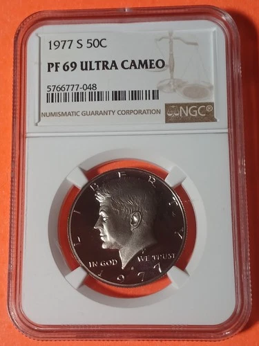 1977 S PROOF KENNEDY 50C HALF DOLLAR PF 69 ULTRA CAMEO NGC BROWN HOLDER!!!!!!!!