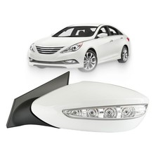 Left Driver Side Door Mirror White 7 Pins Fits For Hyundai Sonata 2011-2014...