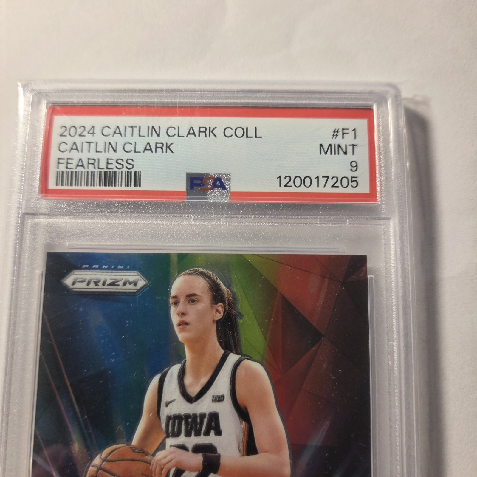 2024 Panini Caitlin Clark Collection - Fearless Caitlin Clark #F1 (RC) PSA 9 view 3