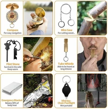 14-in-1 Survival Kit – Outdoor Emergency Camping & Hiking Tactical Gear Set