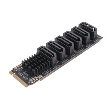 M.2 MKEY PCI-E Riser Card M.2 NVME To SATA3.0 PCIE To 6Gpbsx6-Port7901