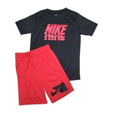 Nike Dri-fit Youth Large Athletic Shorts Spellout Block Logo Tshirt Outfit