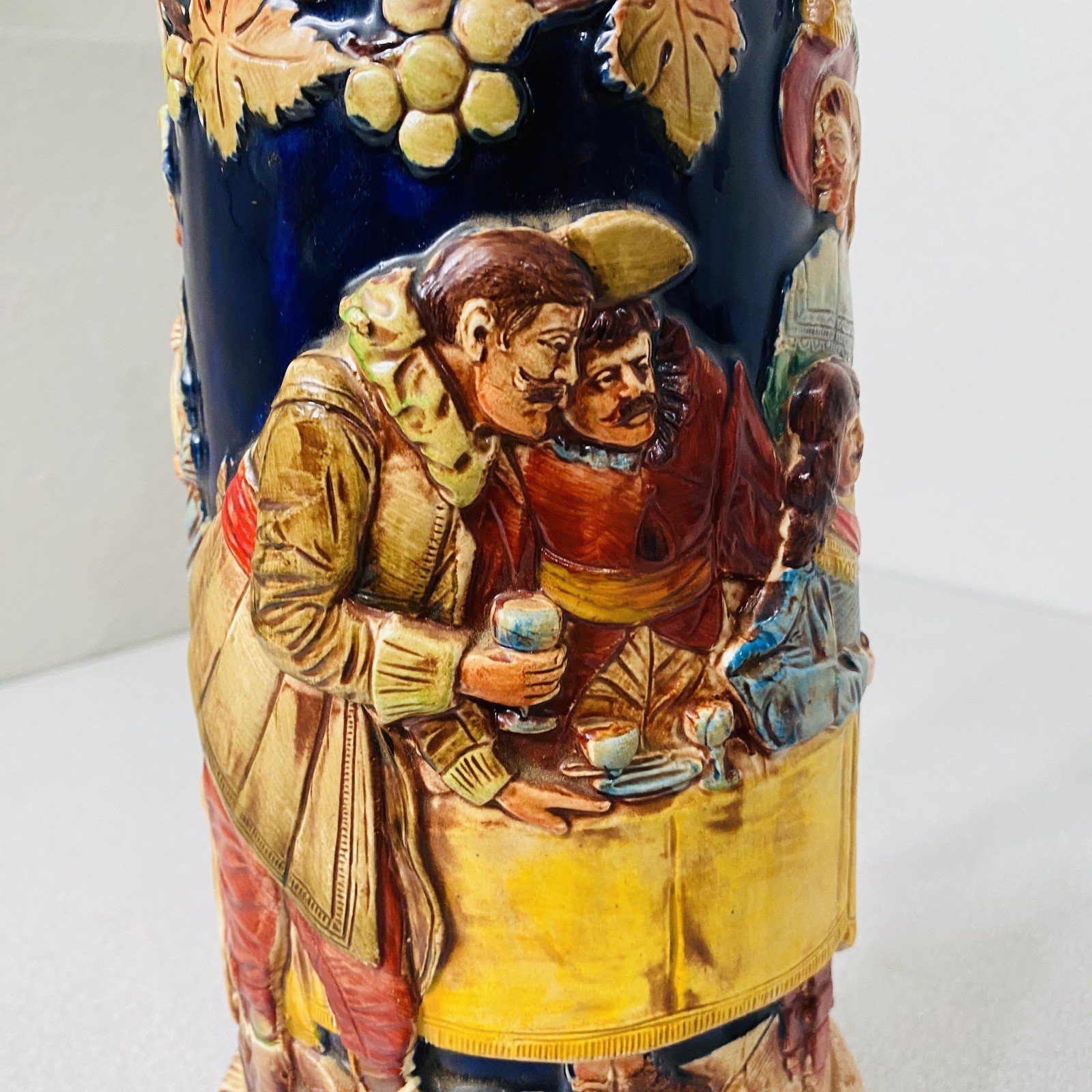 Vtg XL 3 Liter German Beer Stein Pewter Lid Western Germany 1482 Courage