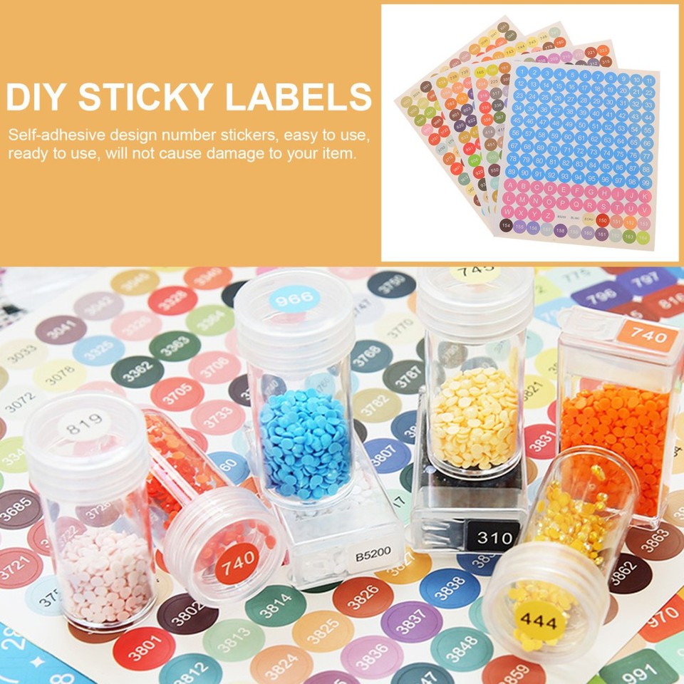 2 Sets Number Stickers Small Round Labels Classification Adhesive ...