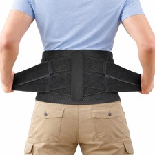 Double Pull Lower Back Brace for Men Women, Breathable Adjustable Lumbar Su...