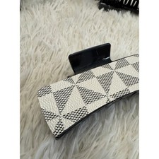 Fashion large very sturdy white black geometric pattern hair claw clip