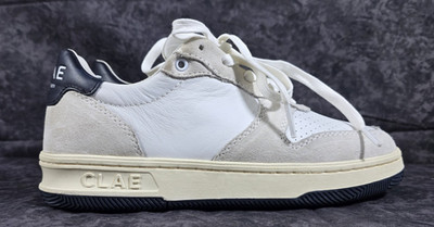 NEW Clae Malone Men's Sneakers White Leather Black Size 4