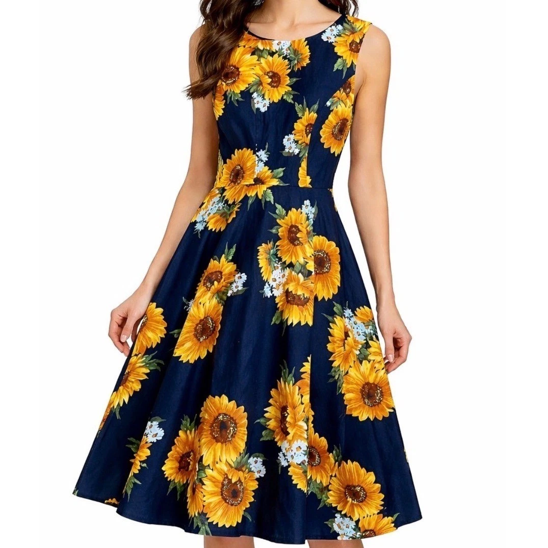 Sunflower Print In Women's Dresses for sale - eBay