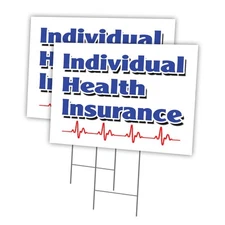 Individual Health Insur Multi-Pack of Yard Signs & Stake plastic coroplast windo