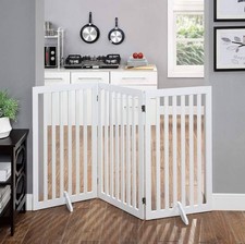 Free Standing Dog Gate Portable Dog Fence 3 Panel Indoor 36" H Pet Kids Barrier