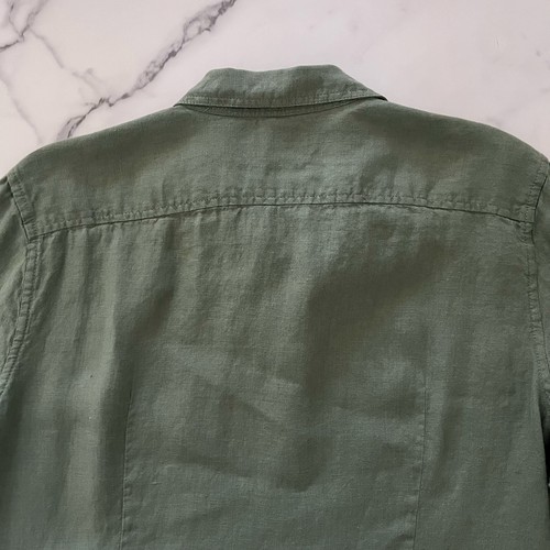 J crew Slim-fit Baird McNutt Irish linen shirt Pale Cypress Green Sz 14 Coastal - Picture 6 of 11