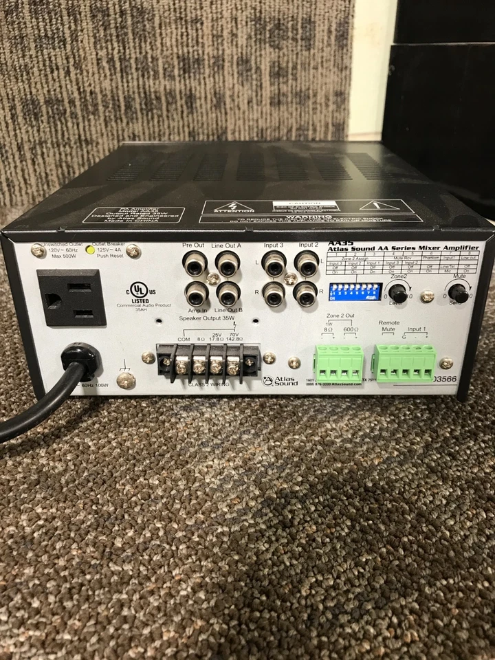 Atlas Sound AA Series AA35 Mixer Amplifier (Power Tested/See Pictures) - Image 4 of 4
