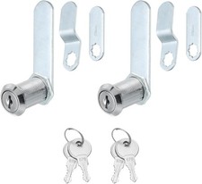 1-1/8 Inch Cabinet Locks with Keys, 2 Pack Zinc Alloy Cam Lock Cylinder RV Lock