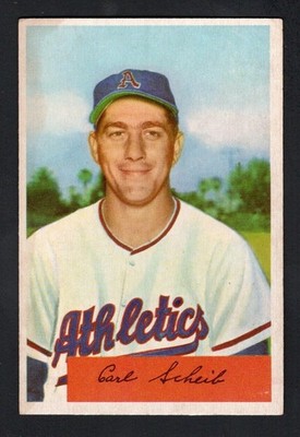 1954 Bowman Baseball Card #67 Carl Scheib Philadelphia Athletics VG+