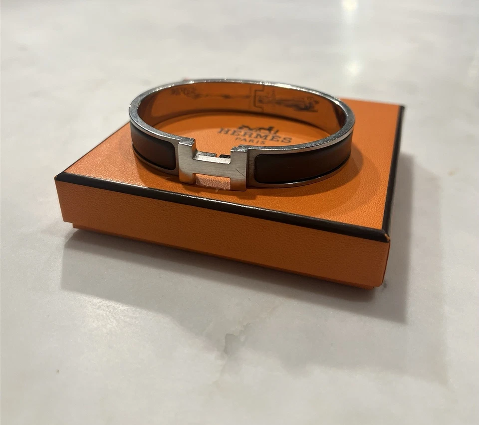 Pulsera Hermes Clic HH Paladio Etain (Gris) Talla T5 Foto 2 de 4