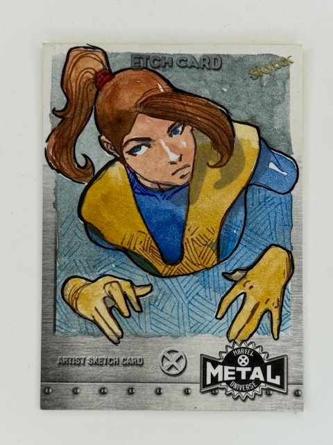 Mauro Fodra Kitty Pride Shadowcat etch sketch card Marvel X-men Metal 2020