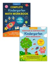 Complete Kindergarten Math Book Set : Two Workbooks With 275 Fun Activities t...