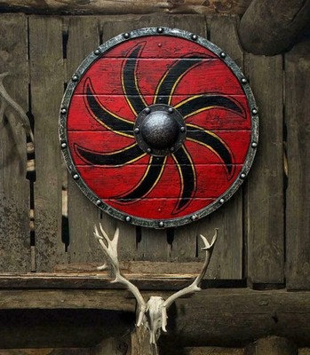 22'' Medieval Larp Warrior Viking Round Shield Armor Templar Round Shield