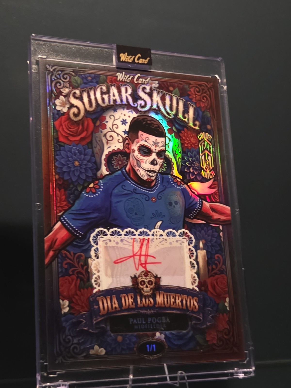 2026 Sugar Skull Paul Pogba True 1/1 Color Match Auto Dia de los Muertos Soccer view 2