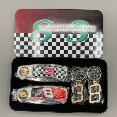 Nascar Dale Earnhardt 38 Racing Knife and Keychain Stock Car Gift Tin Set