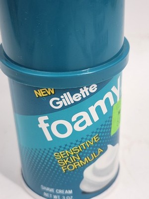 1986 Gillette Foamy Shave Cream Sensitive Skin Formula 3oz