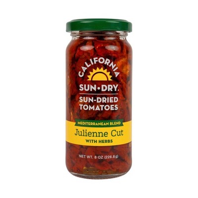 California Sun Dry, Sun-Dried Tomatoes in Oil with Herbs, Julienne Cut, 8 oz Jar