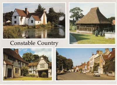 Constable Country Dedham High Street Flämische Cottages Flatford England Postkarte