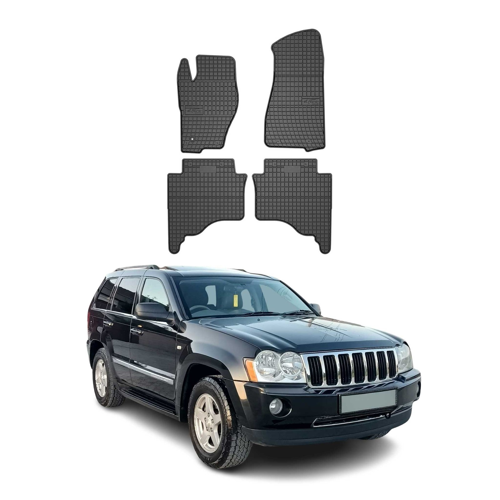 Tapis de sol auto pour Jeep Grand Cherokee contre la saleté tenace, TPE noir sur mesure