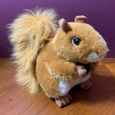 AURORA REDDISH BROWN SQUIRREL HOLDING NUT PLUSH STUFFED ANIMAL