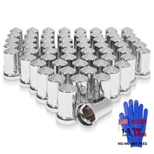 60Pcs 33mm Lug Nut Covers Bullet Flanged ABS Chrome Plastic Push-on Nut 60 PCS