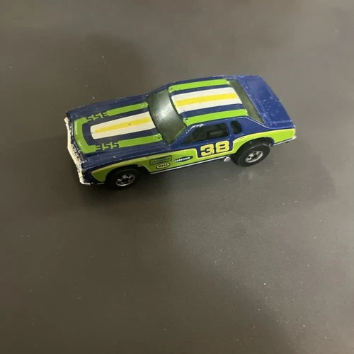 Vintage 1974 Mattel Hot Wheels Blackwall Monte Carlo Stocker Blue/Green Die-Cast