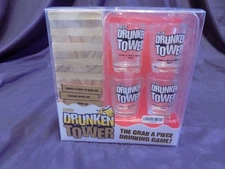 Drunken Tower Adult Drinking Game Included 3 Shot Glass & 60 Stack Wooden Block