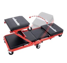 340lbs 6 Wheel Foldable Mechanics Z Creeper Seat Rolling Chair Garage Work Stool