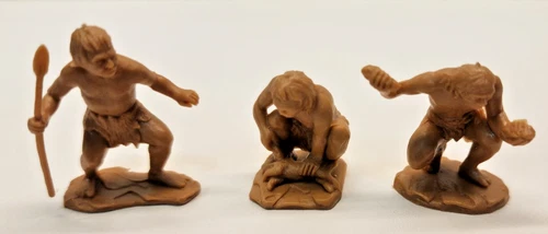 Vintage Marx Prehistoric Playset Caveman Figures Lot of 3 Poses