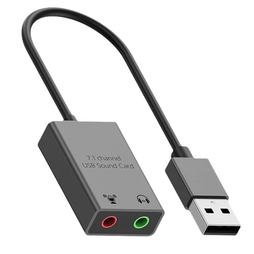 7.1 Channel Sound Card External 3.5mm USB Adapter USB to Microphone Speaker2183