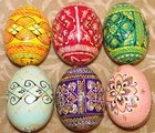 6 Hand Made Wood Pysanky Eggs from Ukraine. Ukrainian Wooden Easter Eggs