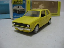 Vintage Solido #19 VW Volkswagen Golf Yellow Diecast Car Made In France
