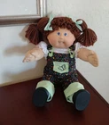 VTG Cabbage Patch Doll Brown Poodle w/Ponytails Blue Eyes OK Tag #5 HM Tooth
